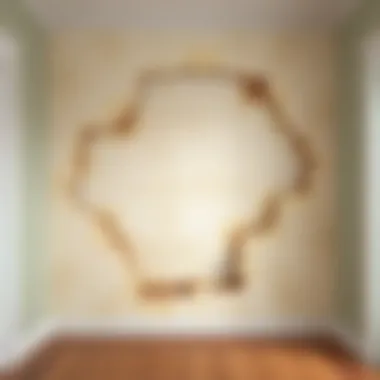 Revealed Wall Surface An interior wall revealing its original surface after wallpaper removal