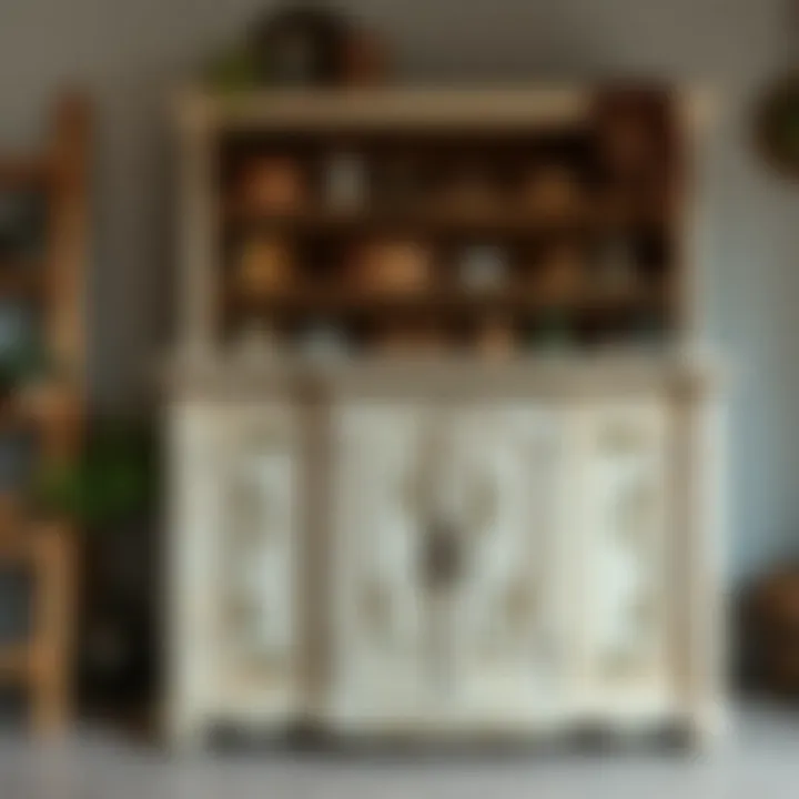 Final touches on a refurbished cabinet, demonstrating the art of furniture restoration