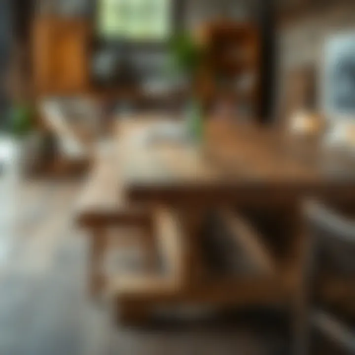 A rustic table after applying an aging technique, highlighting texture and color variations