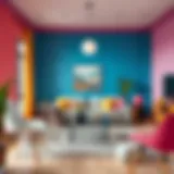 Vibrant living room with a unique color scheme