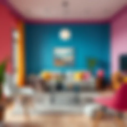Vibrant living room with a unique color scheme