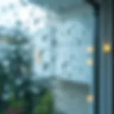 Clear glass window with water droplets
