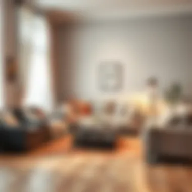 A clean and organized living room showcasing the results of thorough cleaning