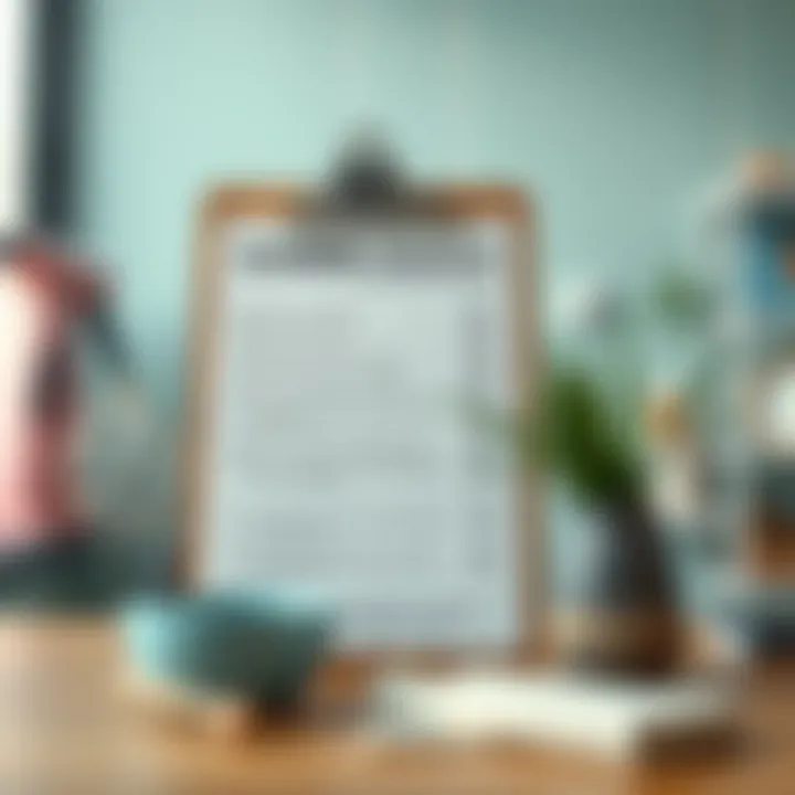 A checklist of cleaning tasks on a clipboard