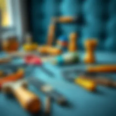 Essential Tools for Upholstery Tools and materials laid out for upholstery work