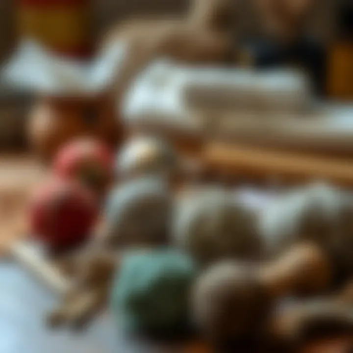 Close-up of materials for sphere crafting