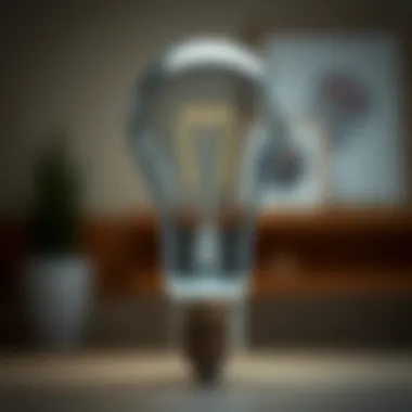 A close-up of a modern LED light bulb