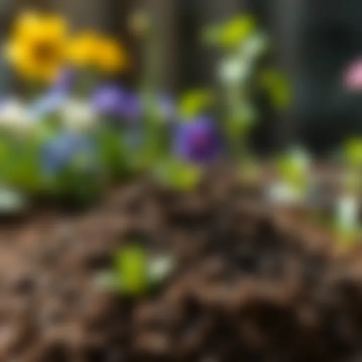 Healthy soil mixture ideal for flower growth