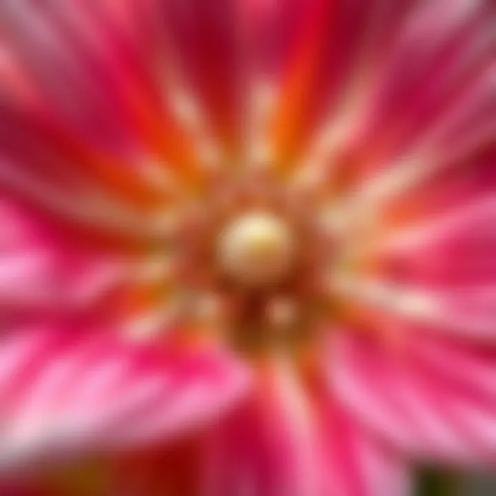 Close-up of a beautiful flower's petals, highlighting its intricate details.