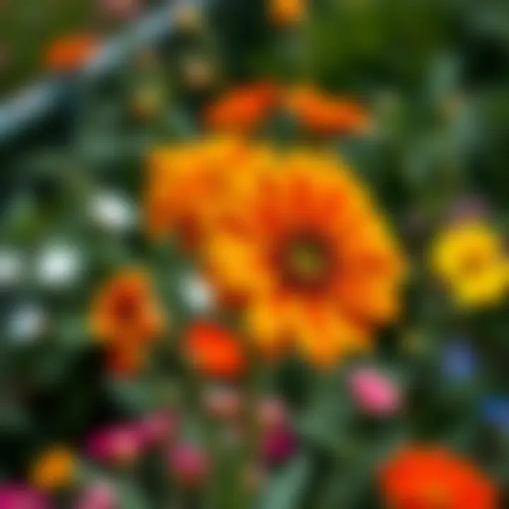 Vibrant garden flowers showcasing a variety of colors and species.