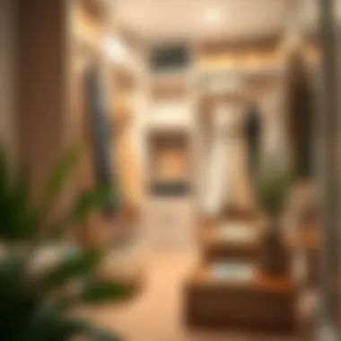 Thoughtful selection of materials enhancing wardrobe decor