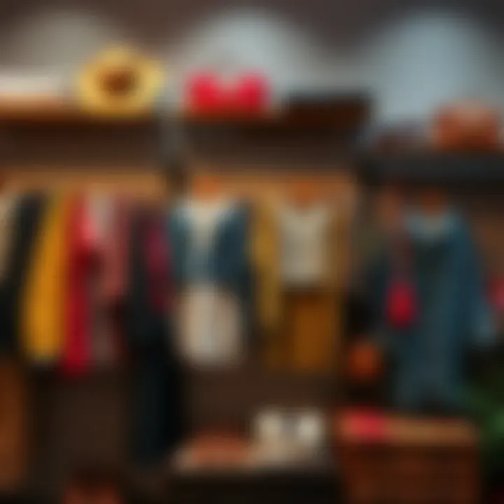 Aesthetic display of clothing and accessories in a stylish manner