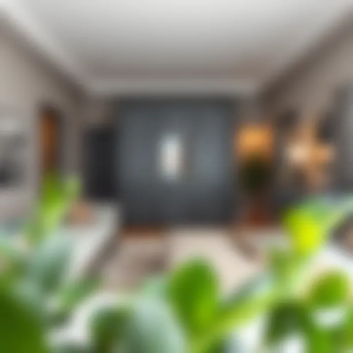 Stylish Bedroom Retreat Stylish bedroom featuring gray furniture and calming color palette