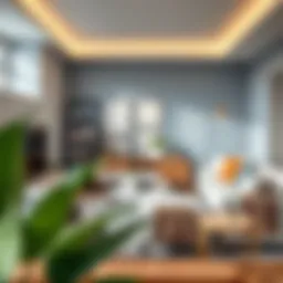 A serene living room showcasing calming color palettes