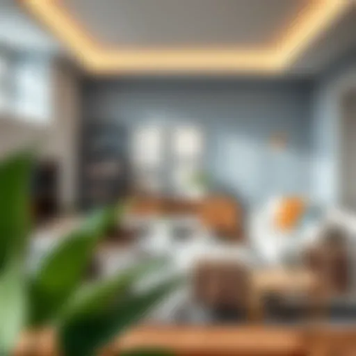 A serene living room showcasing calming color palettes