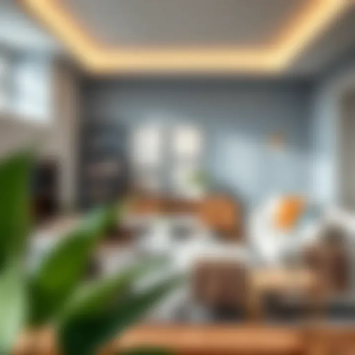 A serene living room showcasing calming color palettes