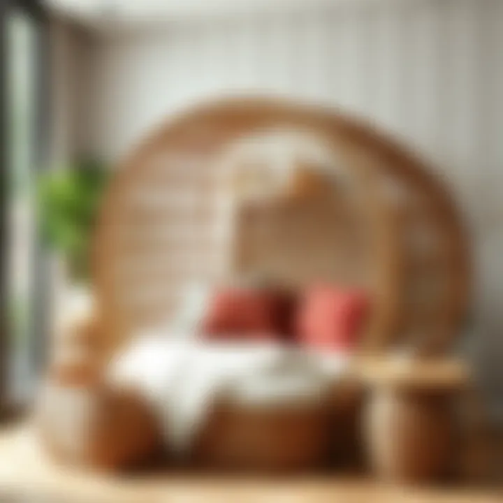 Natural wicker elements in contemporary interior design