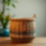 Decorative wicker basket showcasing versatility in design