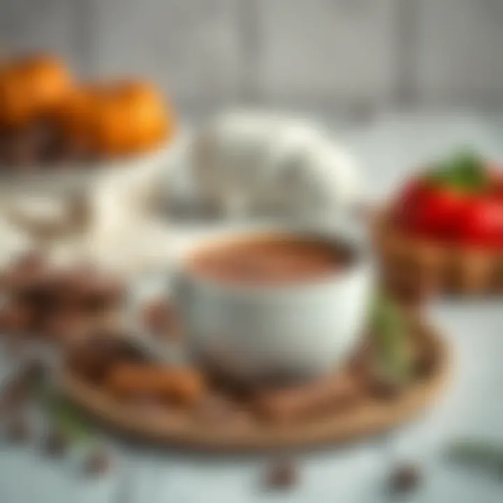 Essential Ingredients for Hot Chocolate Selection of ingredients for making hot chocolate