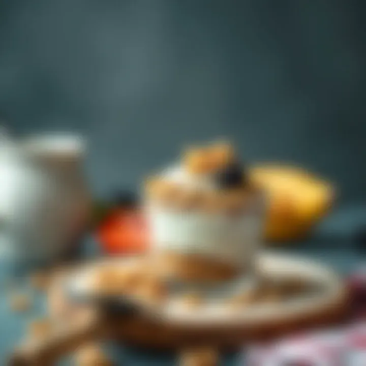 Nutritious Breakfast with Yogurt A healthy breakfast featuring yogurt and granola