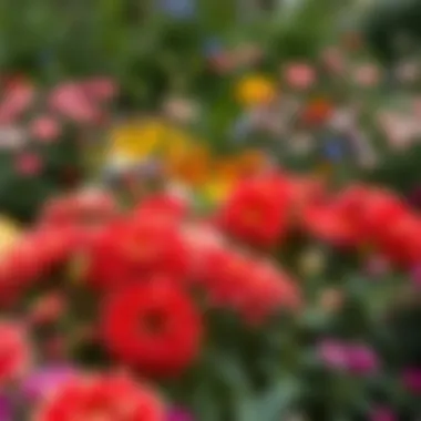 Seasonal Splendor: A Garden of Ever-Blooming Flowers A vibrant garden showcasing seasonal flowers in full bloom.