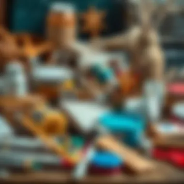 A collection of artistic materials and supplies ready for creative projects.