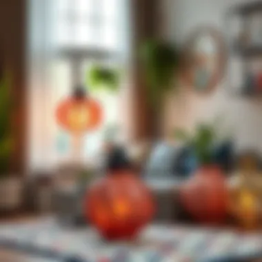 Colorful and imaginative home decor items created through DIY methods.