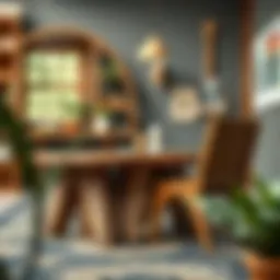 Creative upcycled furniture made from discarded materials.