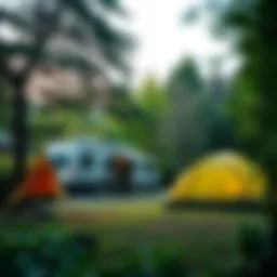 A serene camping spot near Istanbul with lush greenery