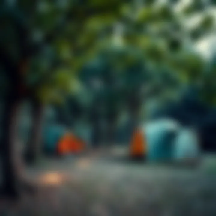 Serene camping site near Istanbul with tents under trees