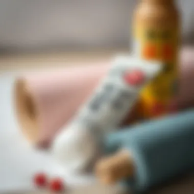 Japanese Adhesive with Different Materials Close-up of Japanese adhesive tube with various materials