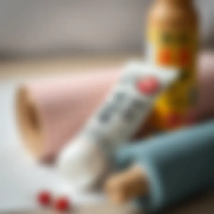 Japanese Adhesive with Different Materials Close-up of Japanese adhesive tube with various materials