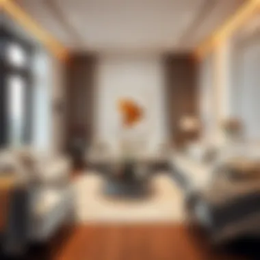 Harmonious Living Room Decor A harmonious living room showcasing brown and white accents