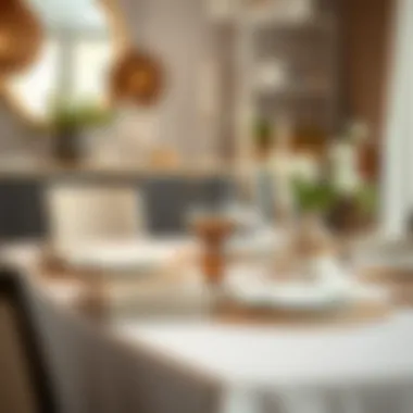 Elegant Table Setting with Brown and White A beautifully arranged table setting featuring brown and white elements