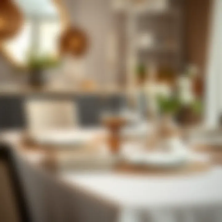 Elegant Table Setting with Brown and White A beautifully arranged table setting featuring brown and white elements