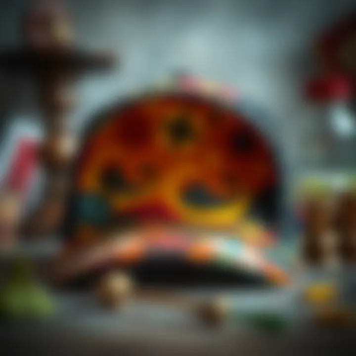 Unique Cap Art Project A finished cap art project displaying unique designs and colors