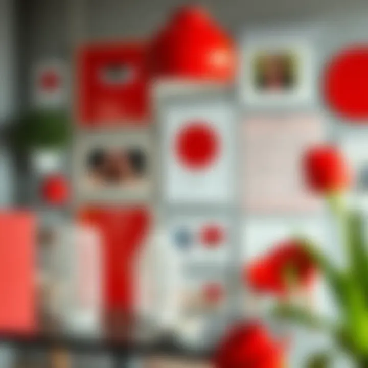 Psychological effects of the color red illustrated through mood board