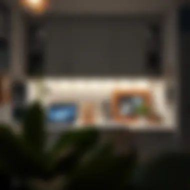 Functional under-cabinet lighting enhancing workspace