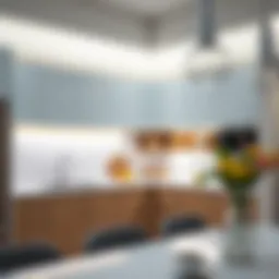 Stylish under-cabinet lighting in a modern kitchen