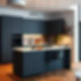 Contemporary kitchen island design in a small space showcasing sleek lines and modern aesthetics