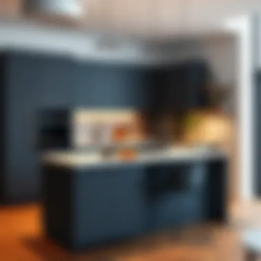 Contemporary kitchen island design in a small space showcasing sleek lines and modern aesthetics