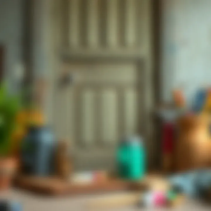 Tools and materials for DIY door painting