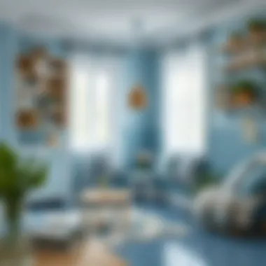 Creative DIY project using light blue paint