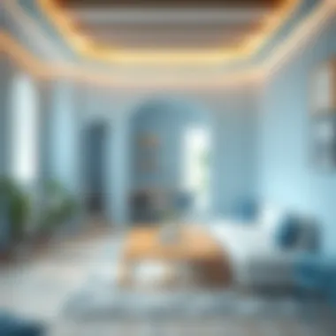 Serene room painted in light blue