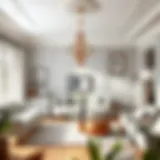 Elegant living room featuring light gray wall paint