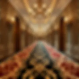 Elegant long corridor carpet design showcasing intricate patterns