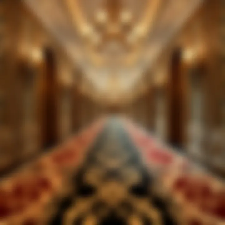 Elegant long corridor carpet design showcasing intricate patterns