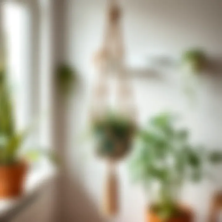 Beautifully knotted macrame plant hanger