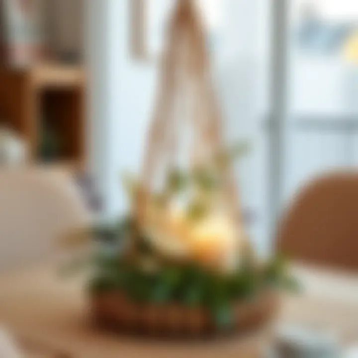Stylish macrame table centerpiece