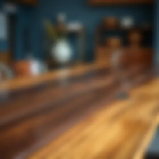 An elegant wooden table showcasing a glossy finish after varnishing